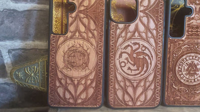Wooden phone case for iPhone & Samsung Galaxy featuring The Dark Tower design from Lord of the Rings. Laser-engraved with intricate details for a unique look. Compatible with iPhone 16, 15, 14, 13, 12, 11 Pro Max Mini & Samsung Galaxy S25, S24, S23, S22, S21, S20 Ultra Plus Note 20. Durable, slim, and stylish. Perfect for Lord of the Rings fans. Order now!
