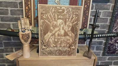 Wood engraved fantasy horror creature from Pan’s Labyrinth