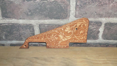 Hand-finishing process of cherry wood pickguard for Gibson Les Paul guitar