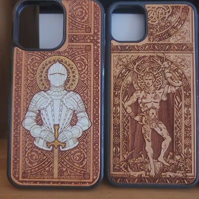 Baphomet Ziegenholz Handytasche 