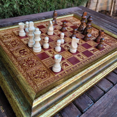 Gothic engraved wood art – gothic art, engraved wood, dark fantasy, skeleton design, artisan crafted