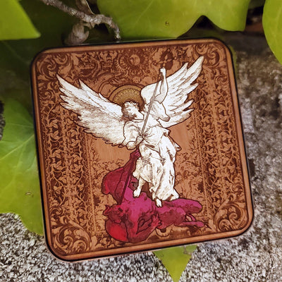 Wireless phone charger with Saint Michael design – religious gift