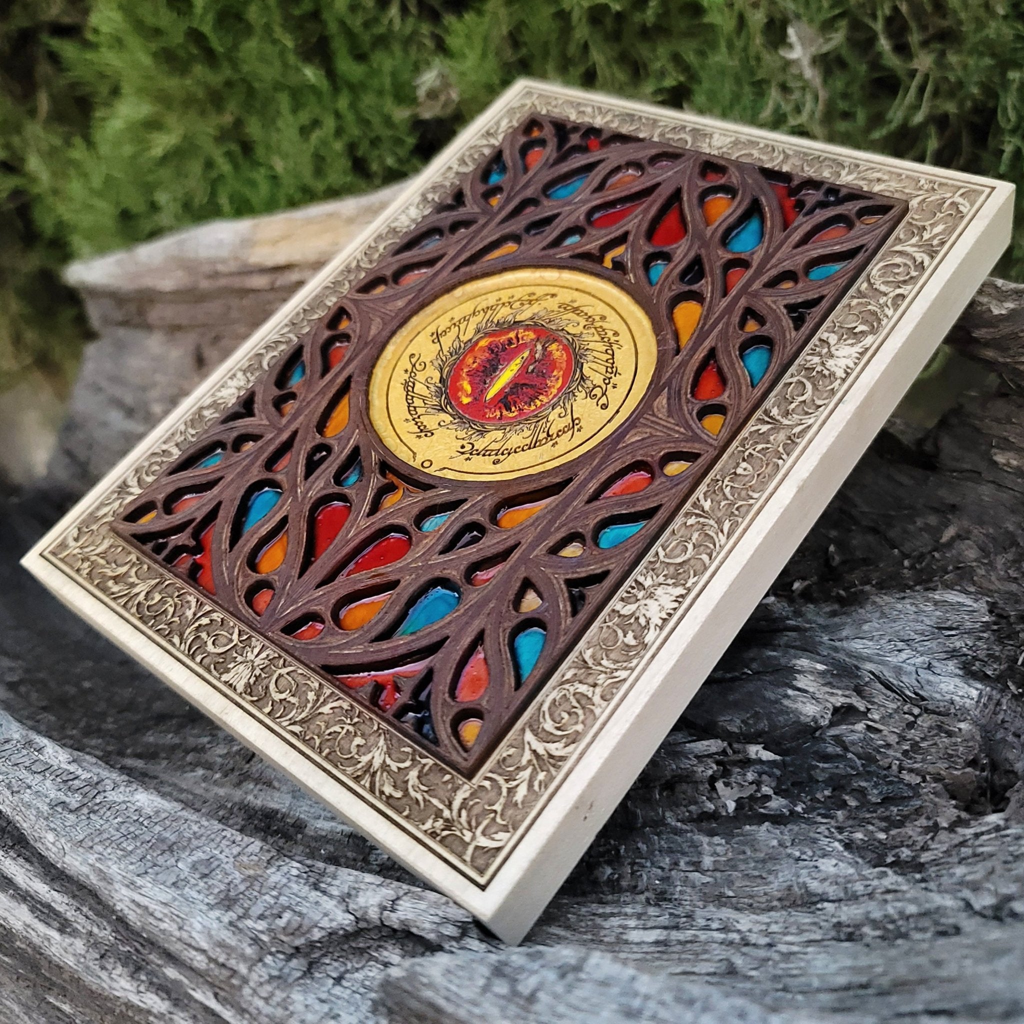 Eye of Sauron gothic stained glass fantasy home decor