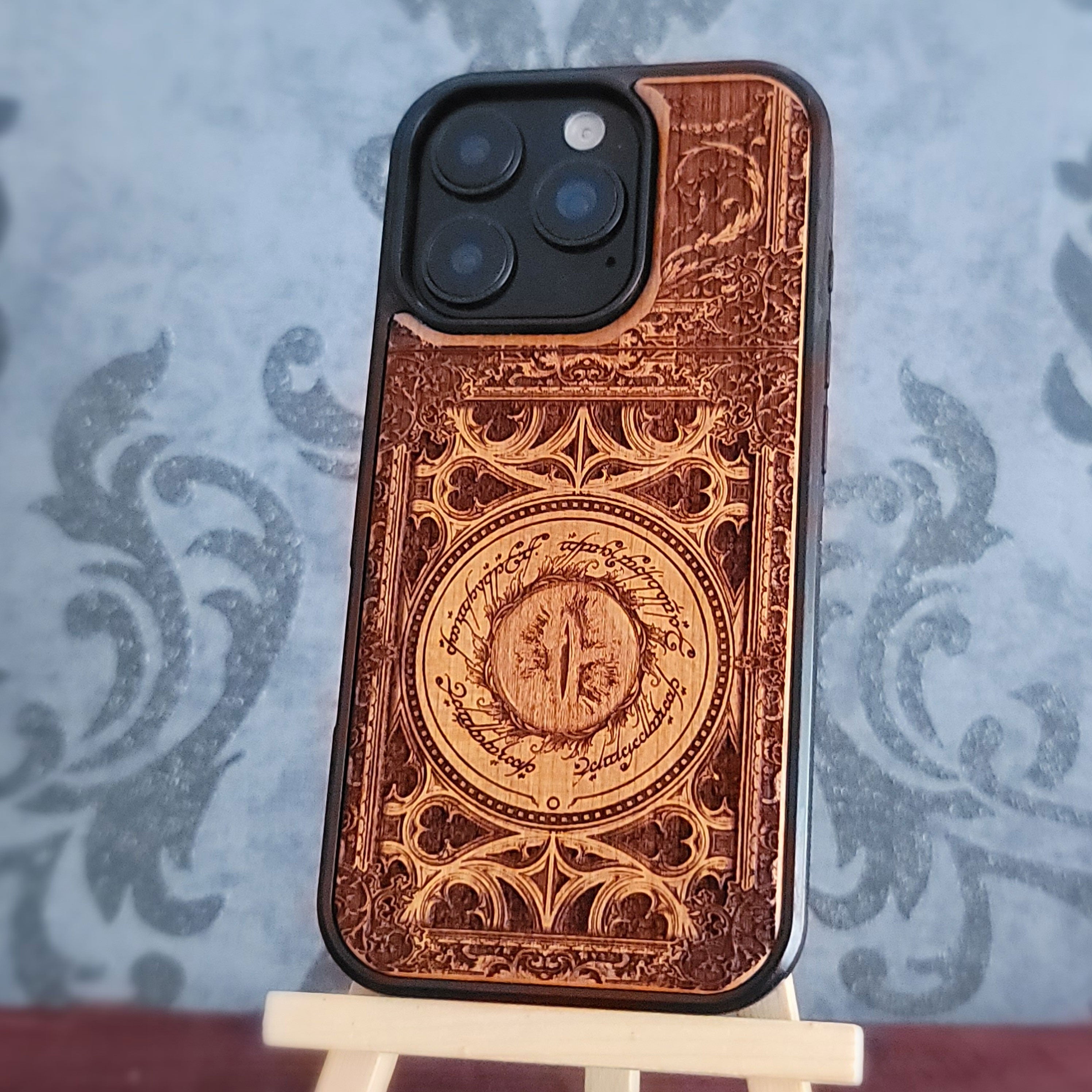 Sauron Eye LOTR - Gothic Pattern - Wood Phone Case