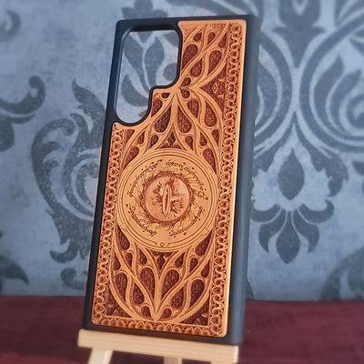 Sauron Eye LOTR Wood Phone Case - Gothic Pattern Design