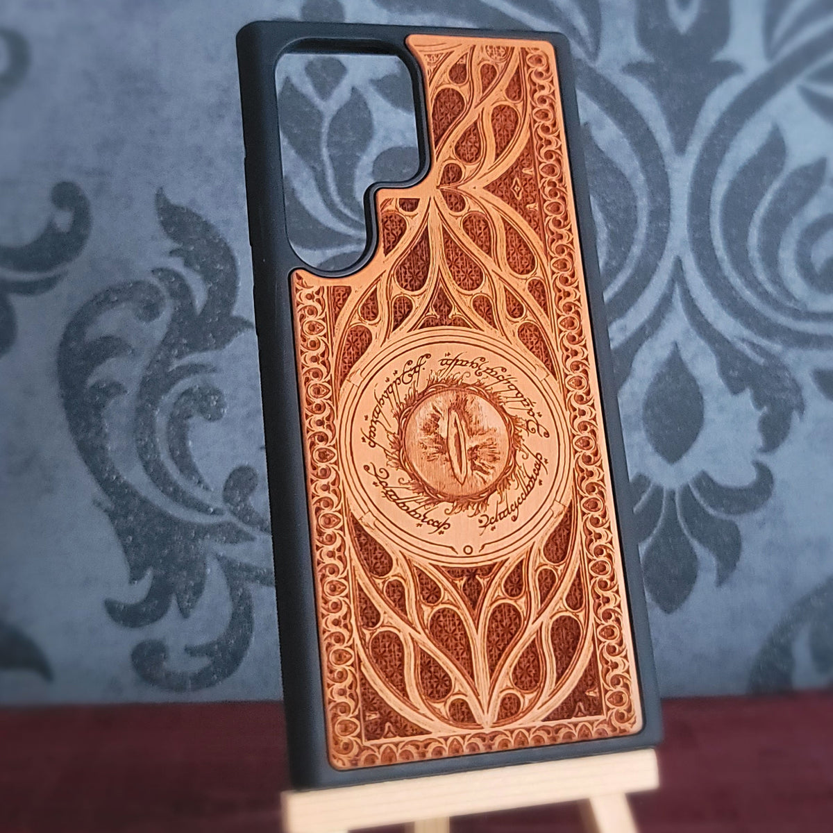 Sauron Eye LOTR Wood Phone Case - Gothic Pattern Design