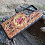 Load image into Gallery viewer, iPhone &amp; Samsung Galaxy Wood Phone Case -  Sauron Eye Gothic Pattern Hand Painted
