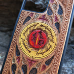 Load image into Gallery viewer, iPhone &amp; Samsung Galaxy Wood Phone Case -  Sauron Eye Gothic Pattern Hand Painted
