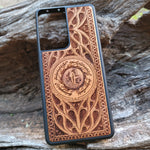 Load image into Gallery viewer, iPhone &amp; Samsung Galaxy Wood Phone Case - LOTR Sauron Eye Gothic Pattern
