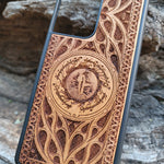 Load image into Gallery viewer, iPhone &amp; Samsung Galaxy Wood Phone Case - LOTR Sauron Eye Gothic Pattern
