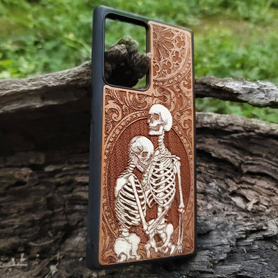 Hand-painted skeleton couple hug phone cover Galaxy S