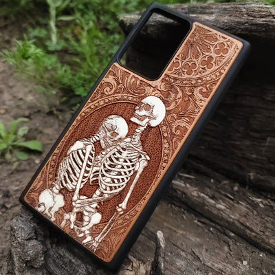 Gothic skeleton couple love case iPhone Galaxy handmade
