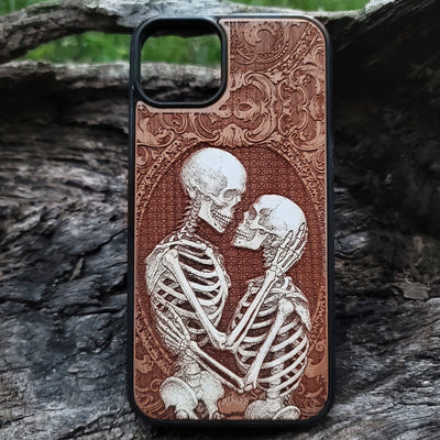 Color skeleton couple kiss phone case iPhone  Galaxy S