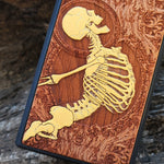 Load image into Gallery viewer, iPhone &amp; Samsung Galaxy Wood Phone Case - Skeleton &quot;Stumble&quot; Hand Painted
