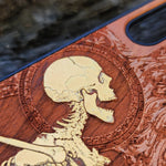Load image into Gallery viewer, iPhone &amp; Samsung Galaxy Wood Phone Case - Skeleton &quot;Stumble&quot; Hand Painted
