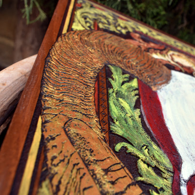 Handcrafted skull artwork, an edgy and unique anniversary gift for him.