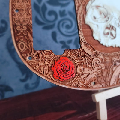 Bass Wood Pickguard - Skull Hand Painted