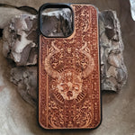 Load image into Gallery viewer, iPhone &amp; Samsung Galaxy Wood Phone Case - Skull Artwork &quot;Cross Skull II&quot;
