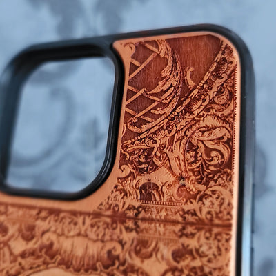 Infinitum - Funda de madera para teléfono