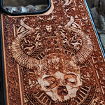 Load image into Gallery viewer, iPhone &amp; Samsung Galaxy Wood Phone Case - Skull Artwork &quot;Cross Skull II&quot;
