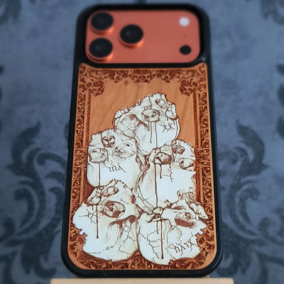 iPhone & Samsung Galaxy Wood Phone Case -Artwork "The Pile" Hand Painted