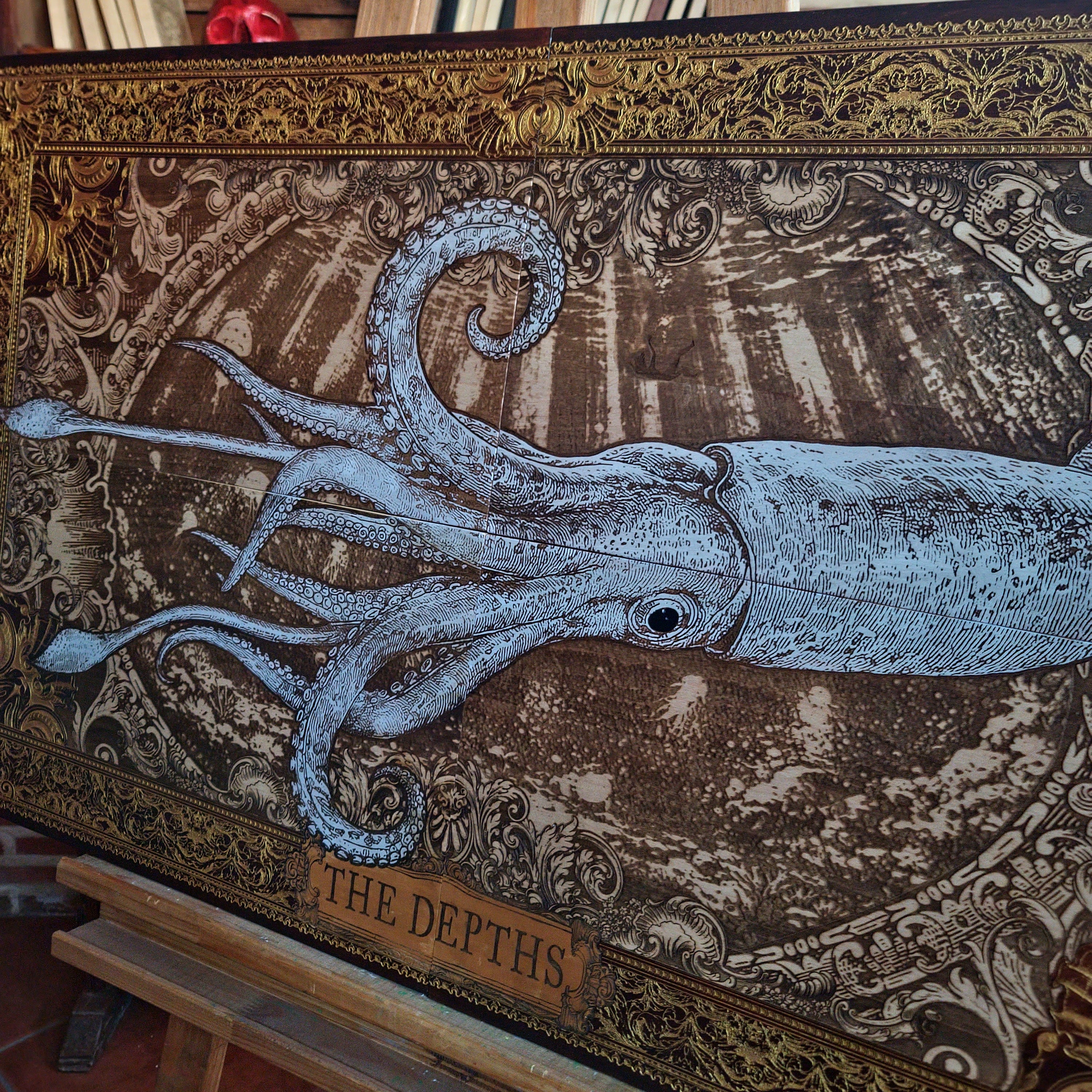 Squid - The Depths - Mega Large - 4 Wood Pieces