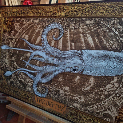 Squid - The Depths - Mega Large - 4 Wood Pieces