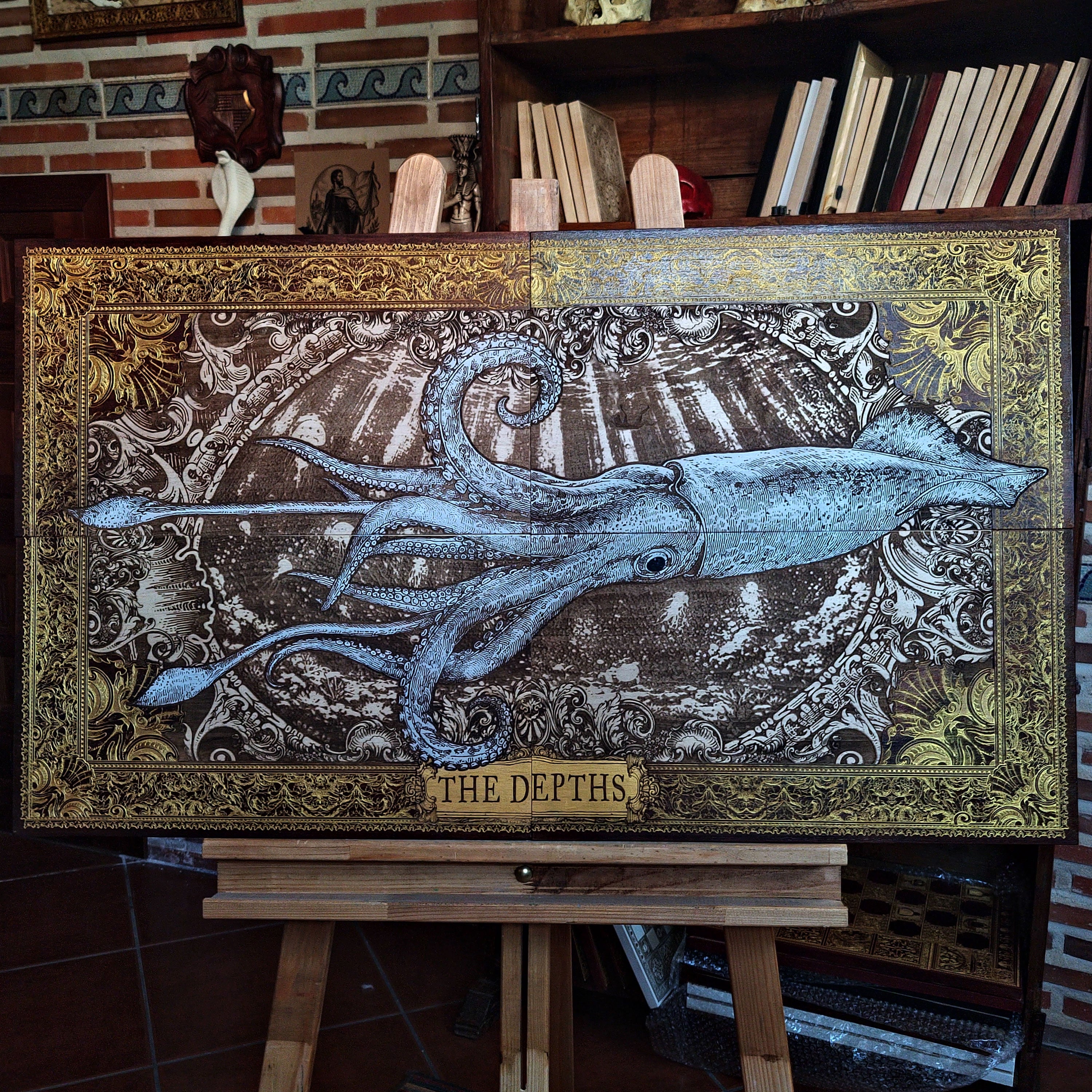 Squid - The Depths - Mega Large - 4 Wood Pieces