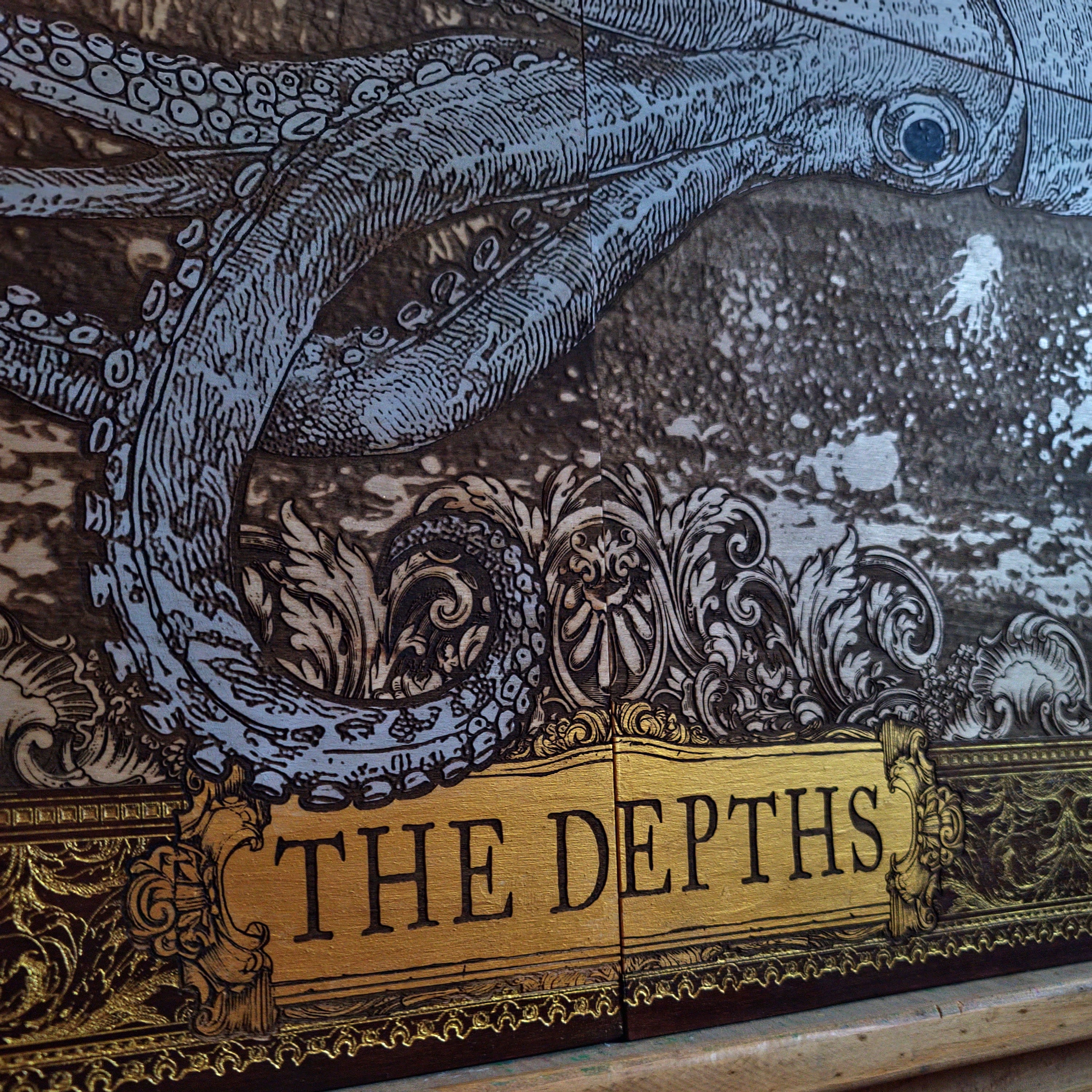 Squid - The Depths - Mega Large - 4 Wood Pieces