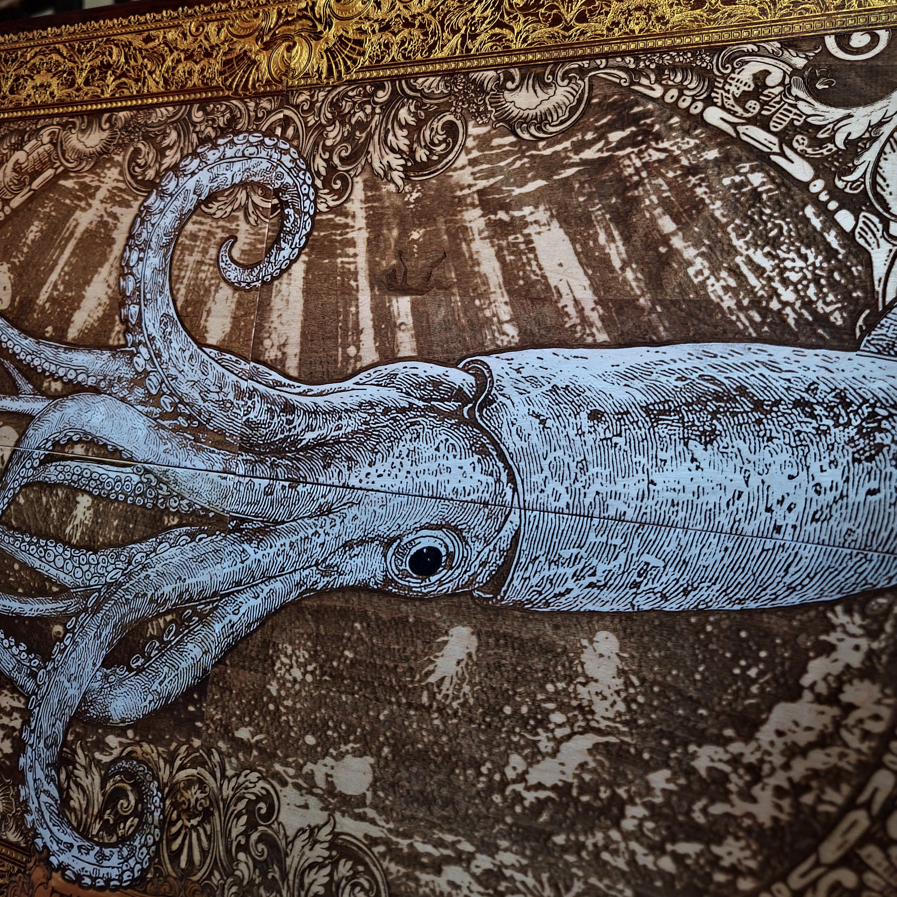 Squid - The Depths - Mega Large - 4 Wood Pieces