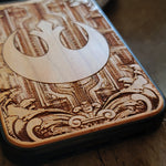 Load image into Gallery viewer, iPhone &amp; Samsung Galaxy Wood Phone Case - Star Wars Artwork &quot;Rebel Logo&quot;
