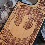 Load image into Gallery viewer, iPhone &amp; Samsung Galaxy Wood Phone Case - Star Wars Artwork &quot;Rebel Logo&quot;
