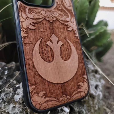 Rebel Star Wars - Wood Phone Case Star Wars engraved wood phone case