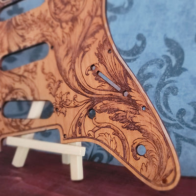 Stratocaster HSS & SSS Wood Pickguard - Floral 1