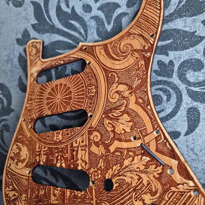 Custom wood pickguard for Stratocaster style electric guitar