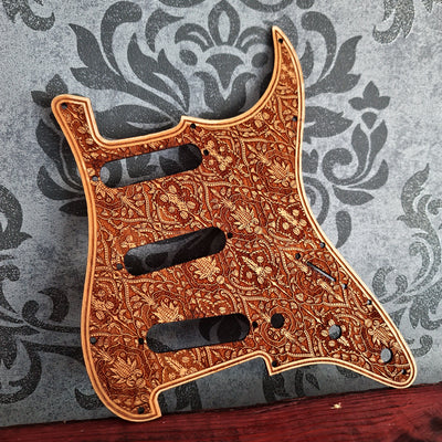 Stratocaster HSS & SSS Wood Pickguard - Flourish Pattern III