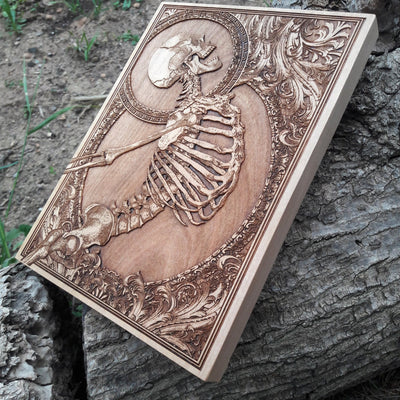 Handmade wooden artwork 'nan' – wood gift for 5 year anniversary, wedding present, gift for him or her, romantic handcrafted decor