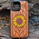 Load image into Gallery viewer, iPhone &amp; Samsung Galaxy Wood Phone Case -Artwork &quot;Sunflower&quot; Hand Painted
