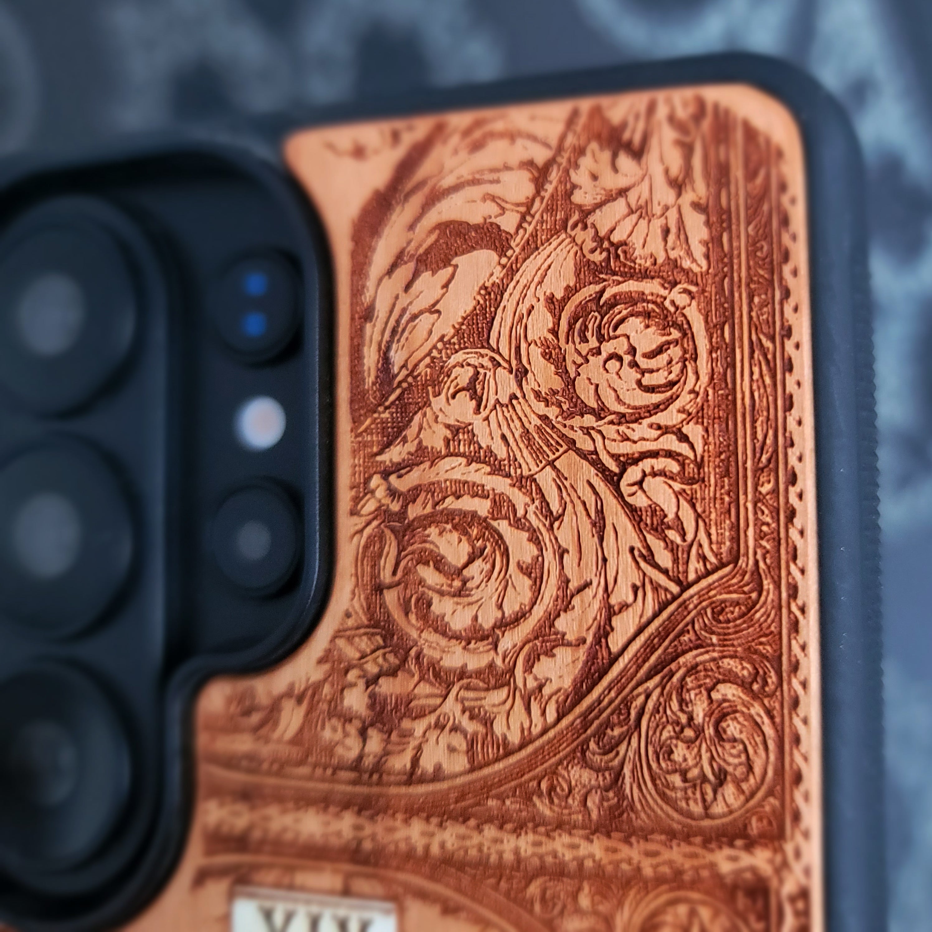 Die Sonne Tarot Karte Holz Handytasche bemalt