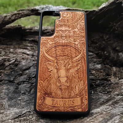 Laser-engraved Taurus zodiac phone case for star sign fans