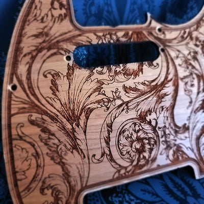 Telecaster Holz-Schlagbrett – Floral 1