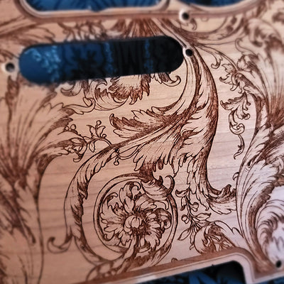 Telecaster Holz-Schlagbrett – Floral 1