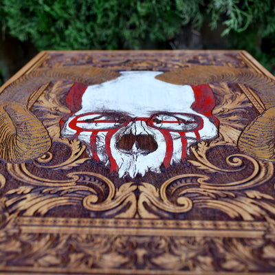 Gothic horned skull art for alternative interiors