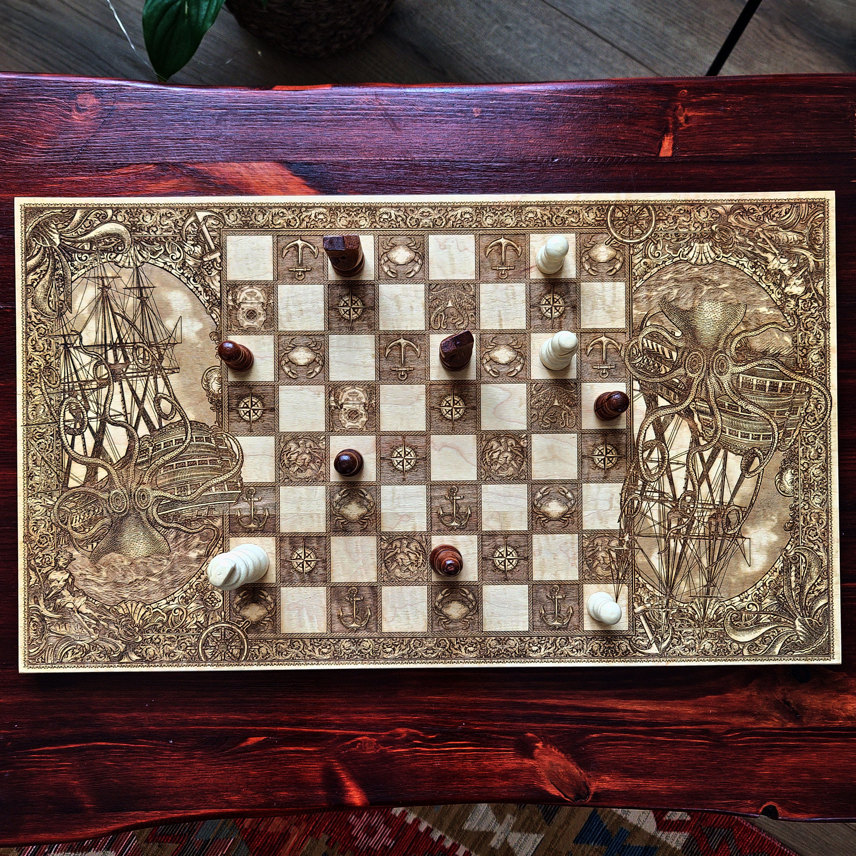 The Kraken vs Ship Chess Board