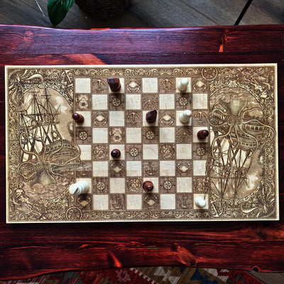 The Kraken vs Ship Chess Board