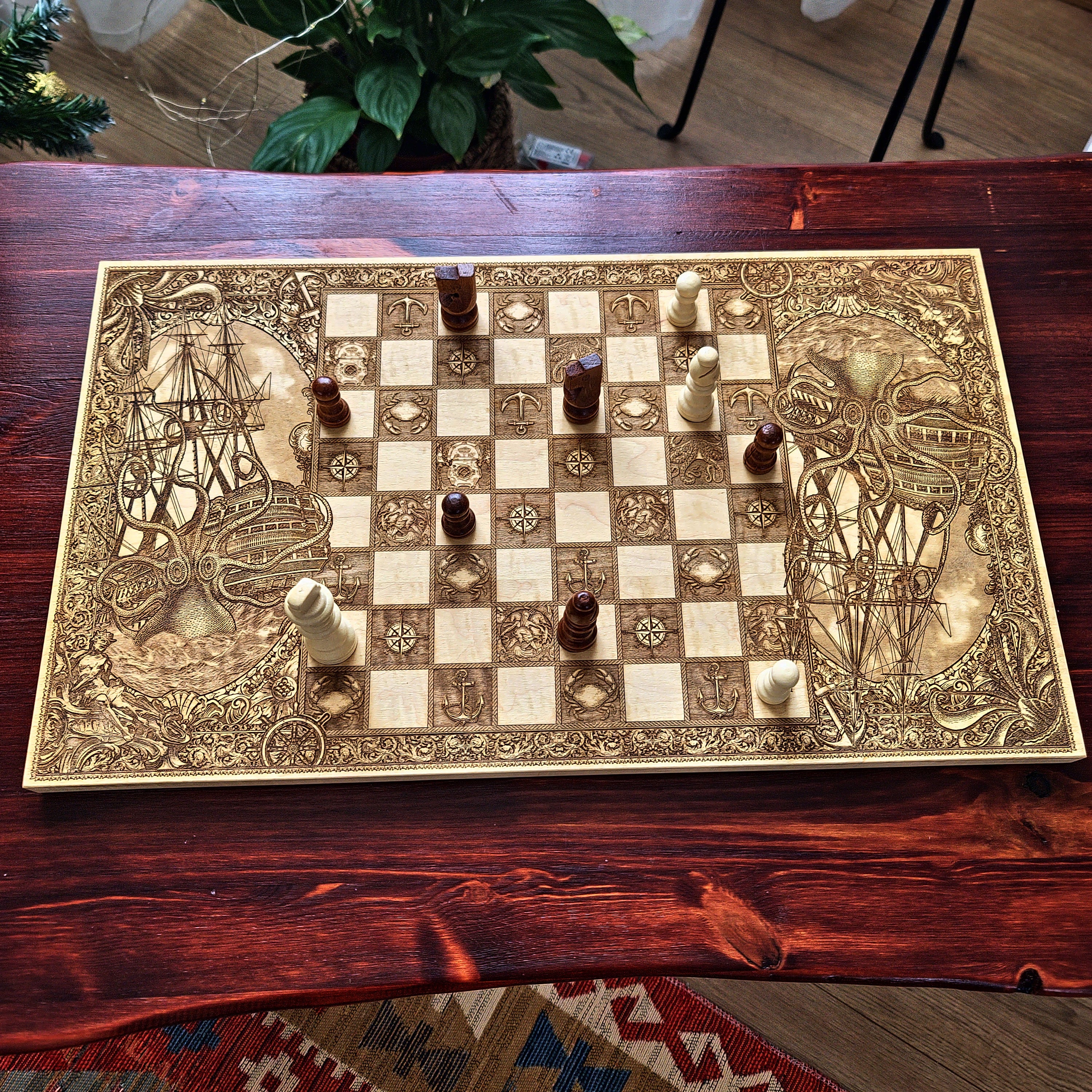 The Kraken vs Ship Chess Board
