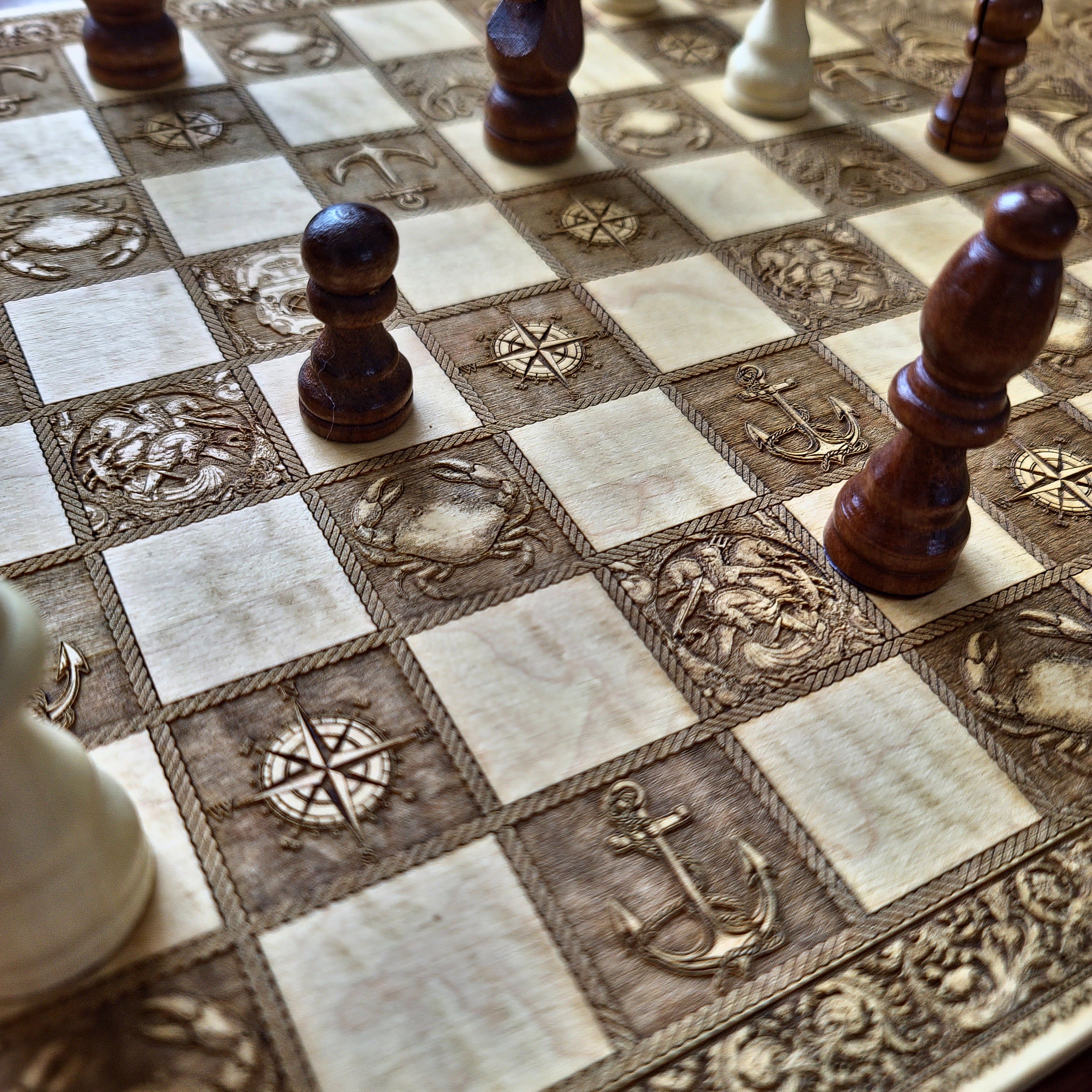 The Kraken vs Ship Chess Board