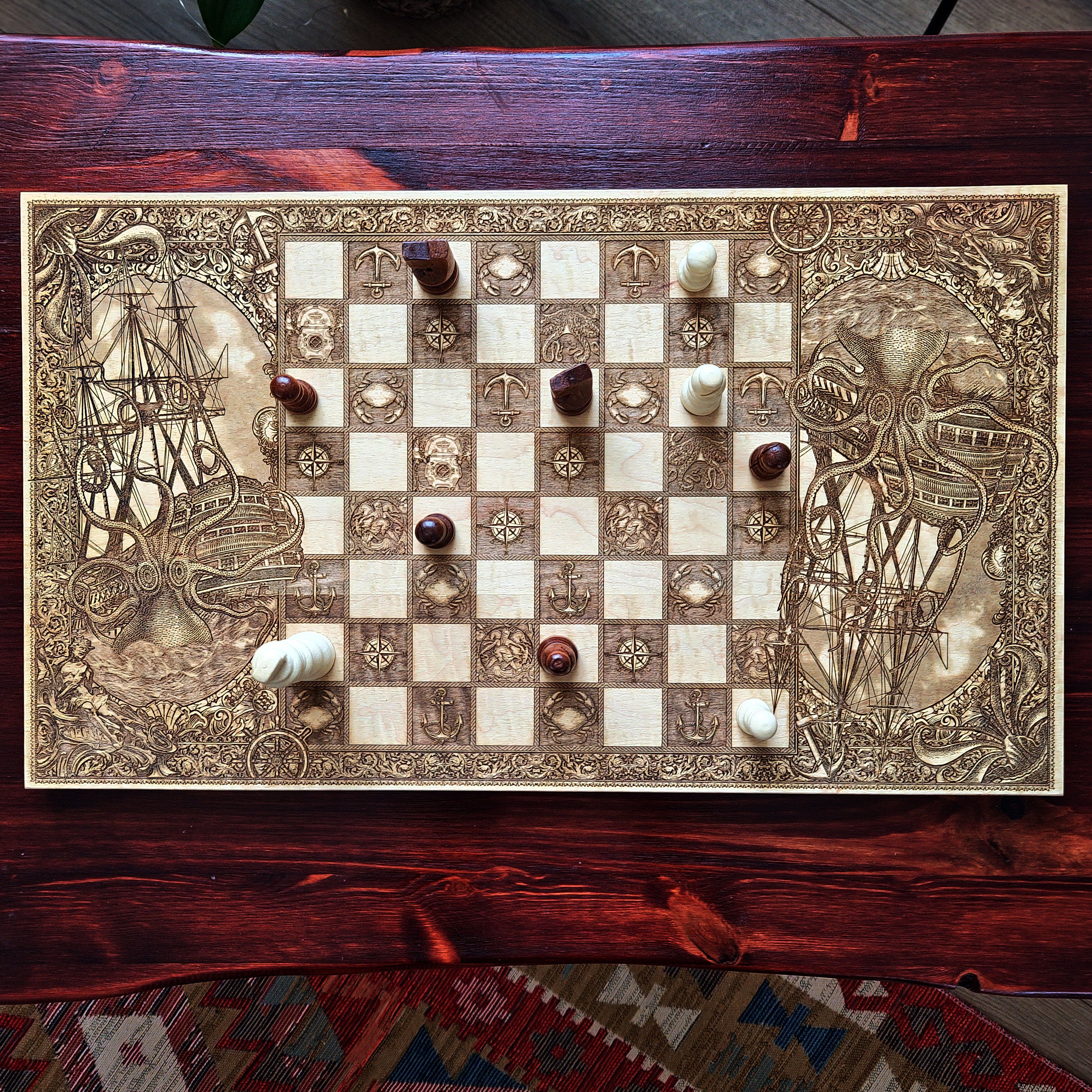 The Kraken vs Ship Chess Board