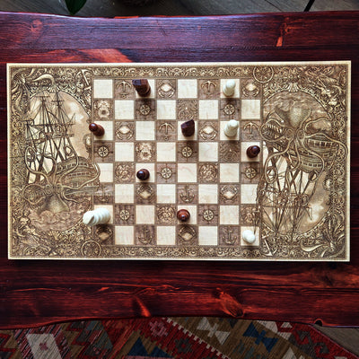 The Kraken vs Ship Chess Board
