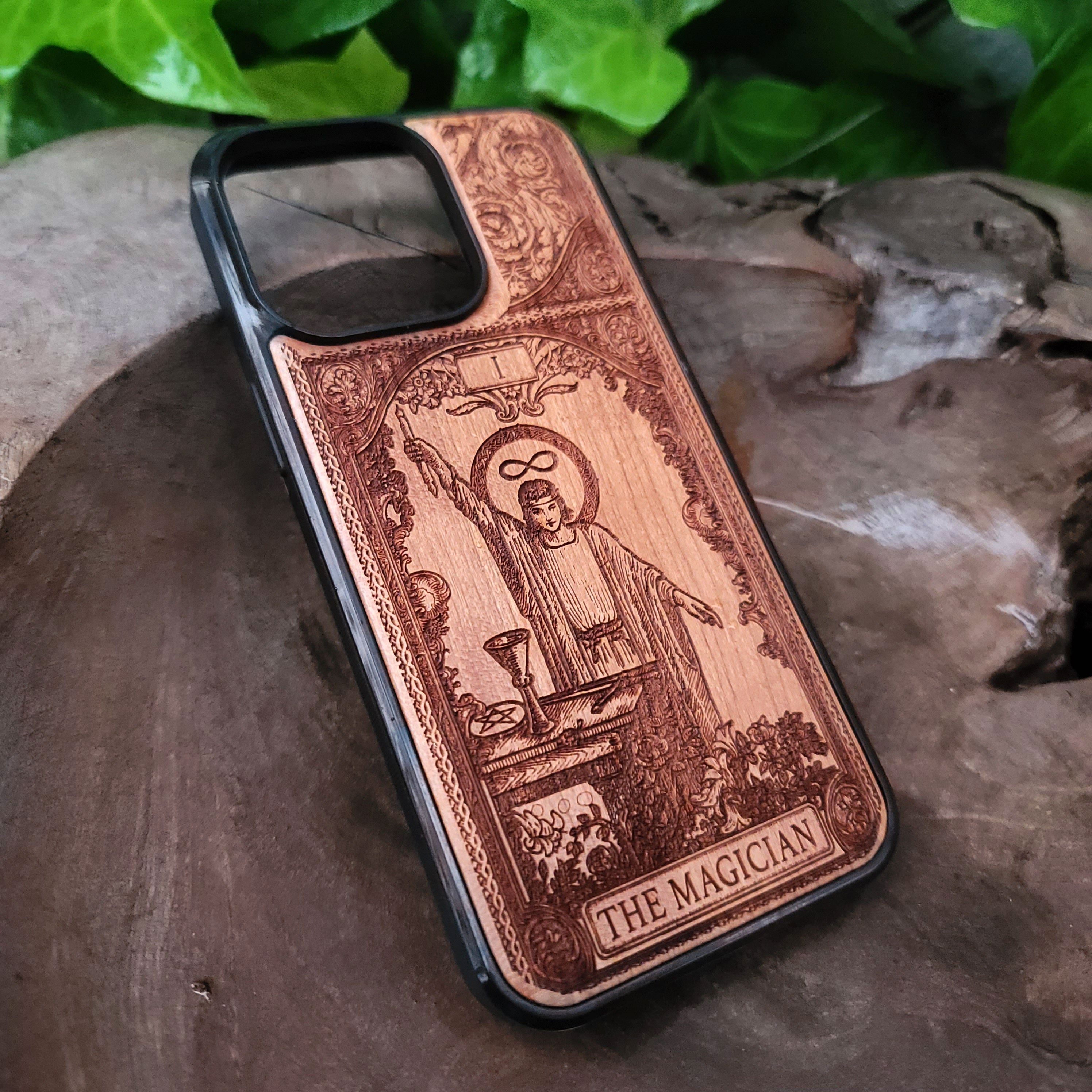 The Magician Tarot Card Wood Phone Case